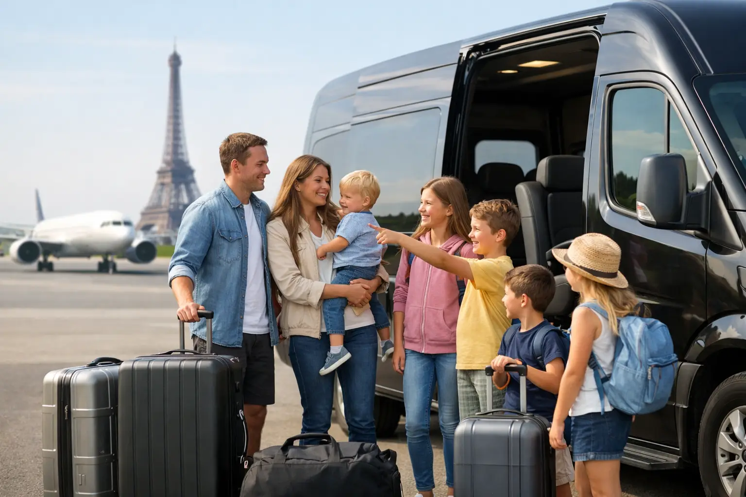 Airport Shuttle for Large Families in Paris